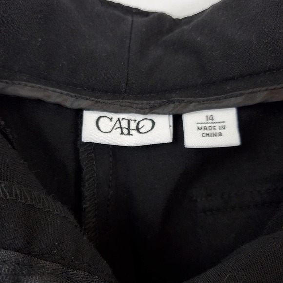 Cato Straight Leg Flat Front Black Pants Sz. 14 - Picture 3 of 4